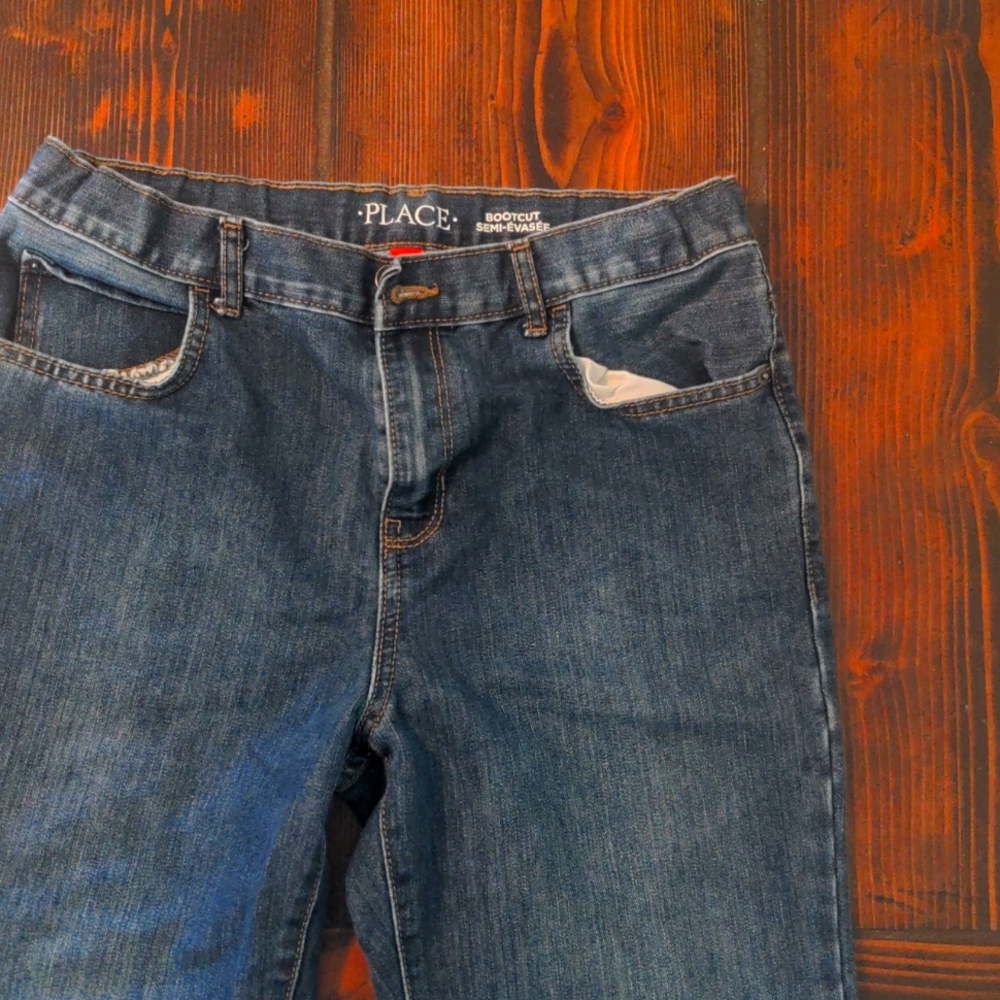 Boys Children's Place Bootcut Jeans size 14 Husky Adjustable waist
